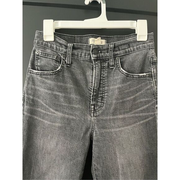 Madewell The Perfect Vintage Crop Jeans Straight Black/Grey Denim Size 25 - Picture 2 of 7